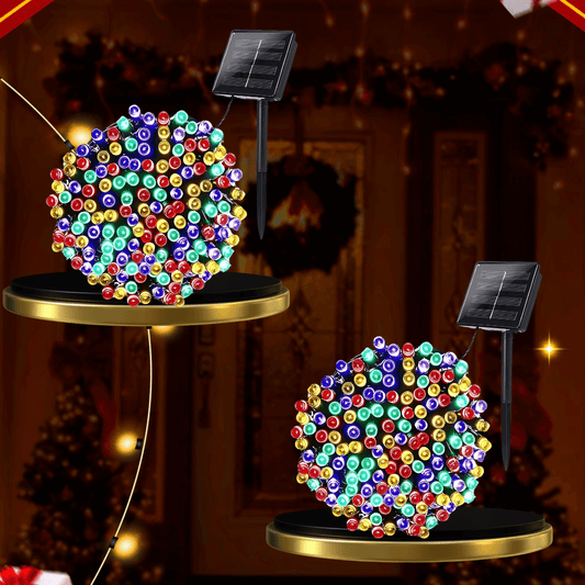 2 Unds - Luces Navideñas con Panel Solar