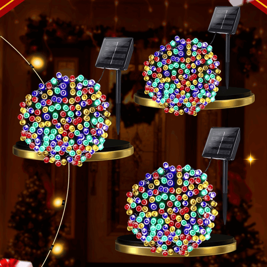 3 Unds - Luces Navideñas con Panel Solar