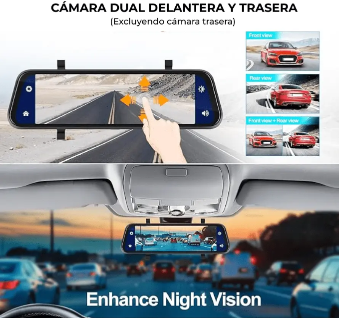 ESPEJO RETROVISOR CON DOBLE CAMARA