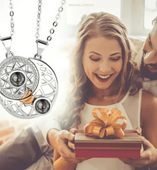 Collar  SOL Y LUNA -Te amo en 100 idiomas☀️🌙