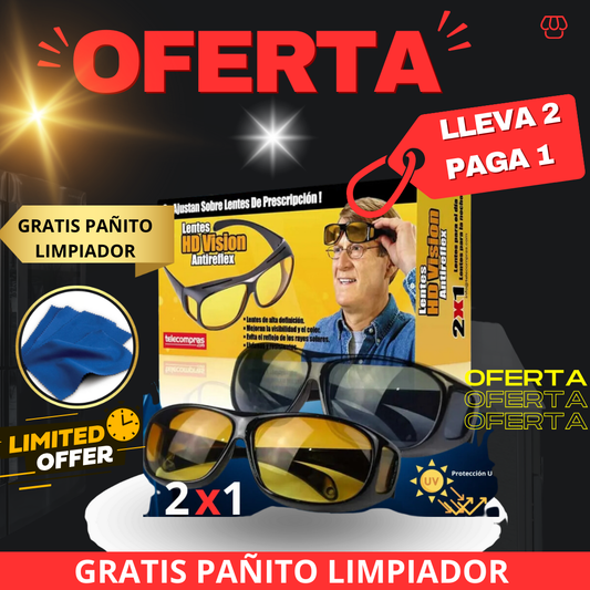 2X1 LENTES HD PARA AUTO