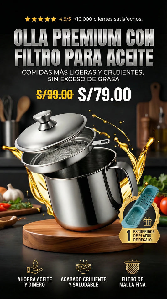 Olla Premiun con Escurridor de Aceite